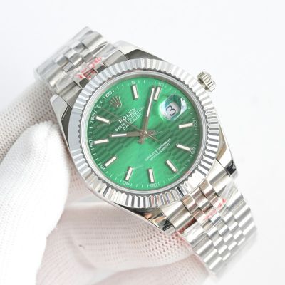 Clean Factory Rolex Datejust 3135 Green Face Watch 41mm 